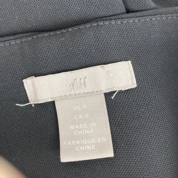 Black formal office wide leg tie waist  paper bag pleated trouser pants sz 0 - Picture 3 of 11